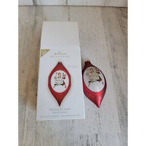 Hallmark waiting for Santa special edition Norman Rockwell ornament Xmas